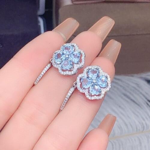 Sterling silver 925 Topaz earrings for women initial earrings Snowflake Classic party silver Women Stud Earrings