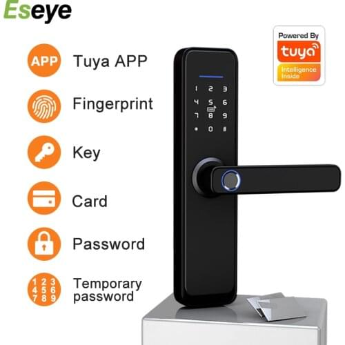 Eseye Tuya App High Security Stainless Steel Smart Lock Keyless Keypad Password Wifi Digital Biometric Fingerprint Door Lock