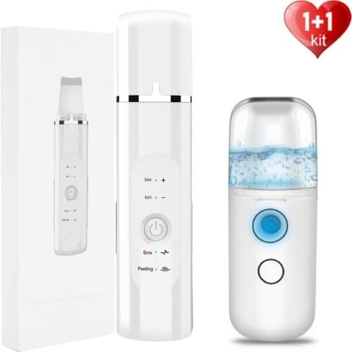 Ultrasonic Skin Scrubber USB Nebulizer Face Steamer Humidifier Deep Face Cleaning Machine Peeling Shovel Facial Pore Cleaner