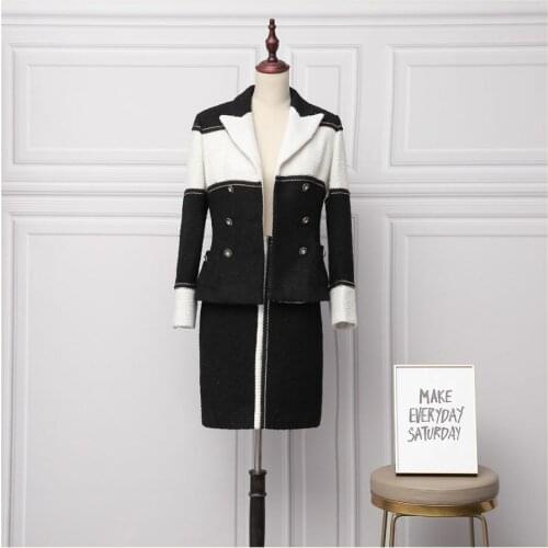 High quality Elegant OL suits New desginer womens blazer jackets+A-line Skirts 2piece set C480