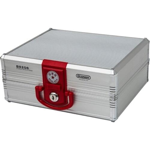 20 Compartments Metal Office Seal Storage Box with Lock B8208 Aluminum 20 Adjustable Cells Stamp Box for Finance and Bank