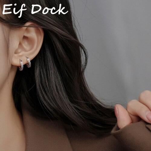 Eif Dock C Shape Earrings Women Geometry Gold Color Metal Retro Geometric Earrings Hoop Earrings For Female Girls Party Gift