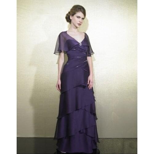 2018 new design vestidos de gala purple crystal long party evening elegant formal gowns with jacket mother of the bride dresses