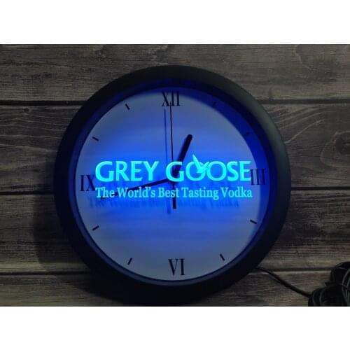 0E216 Grey Goose Vodka APP RGB 5050 LED Neon Light Signs Wall Clock