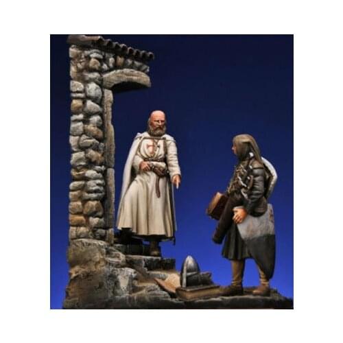 1/32 54mm ancient templar with servant (WITH BASE ) Resin figure Model kits Miniature gk Unassembly Unpainted