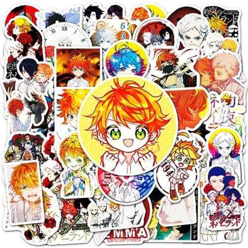 10/30/50PCS Anime promised Neverland Graffiti Laptop Skateboard Mobile Phone PVC Gift Toy Waterproof Sticker Wholesale