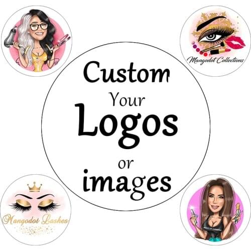 100pcs Clear logo stickers Custom Eyelashes Labels transparent Mink Lashes Personalized cute stationery sticker Free logo design