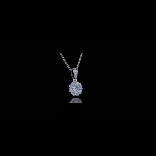 14k White Gold 0.5ct 1.0ct 2.0ct Moissanite Diamond Necklace Female Engagement & Wedding Necklace For Women Fine Jewelry Gift