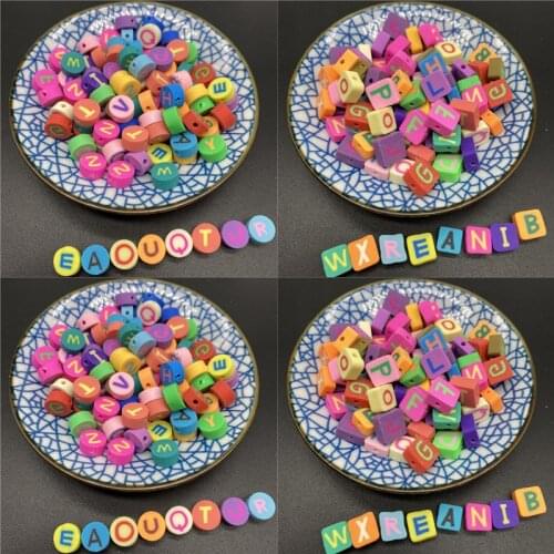 30pcs/Lot 10mm Clay Spacer Beads Oval Shape Mix Letter Beads Polymer Clay Beads For Jewelry Making DIY Handmade Accessories