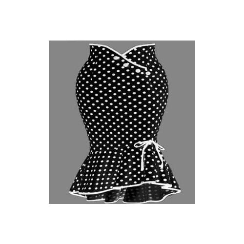 30pcs/lot fedex fast korean style woman fashion dot mermaid skirt female ruffles lace up dot empire skirt