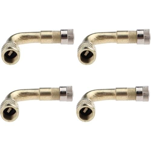 4x Universal Copper Tire Tyre Valve Extension Adaptor For Car Bike Yellow 90