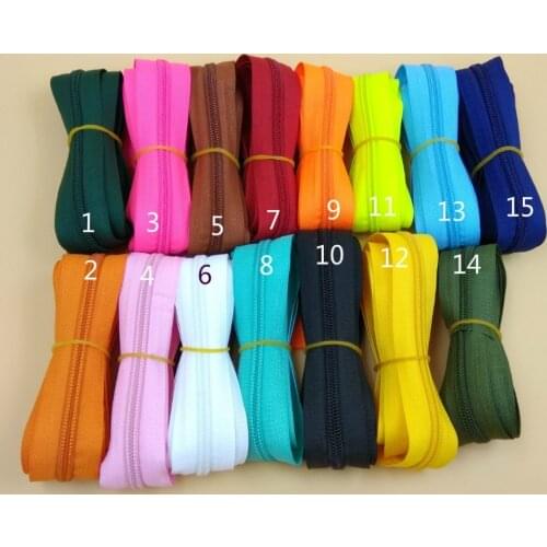 5# Unfinished Close End Colorful Plastic Nylon Zipper 5 Yards Handmade DIY Tailor Sewing Craft Bags Luggage Clothes Accessories