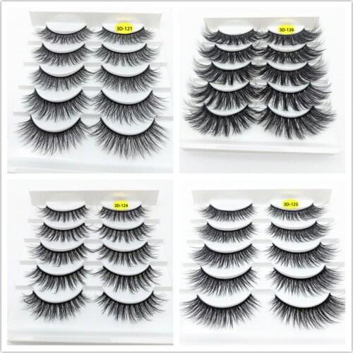5 pairs 3D 100% mink lashes soft false eyelashes eye extension makeup set Cilios girl instantly become beautiful natural NEW2019