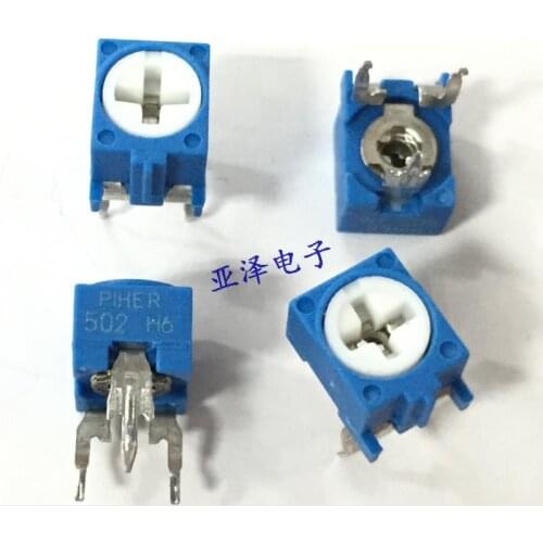 5PCS/LOT Imported PIHER Spain N-6 fine tuning potentiometer, horizontal 5K resistance adjustable potentiometer