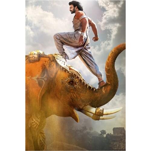 5D DIY Full Round Diamond Painting Baahubali Movie Poster 3D Embroidery Cross Stitch Rhinestone Mosaic Home Decor Gift Y1158