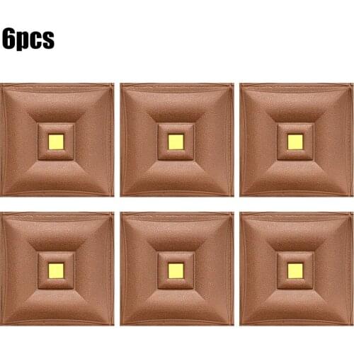 6Pcs 30*30cm Wall Stickers 3D Tile Brick Wall Sticker Se-lf-adhesive Foam Panel Waterproof 100% Brand New