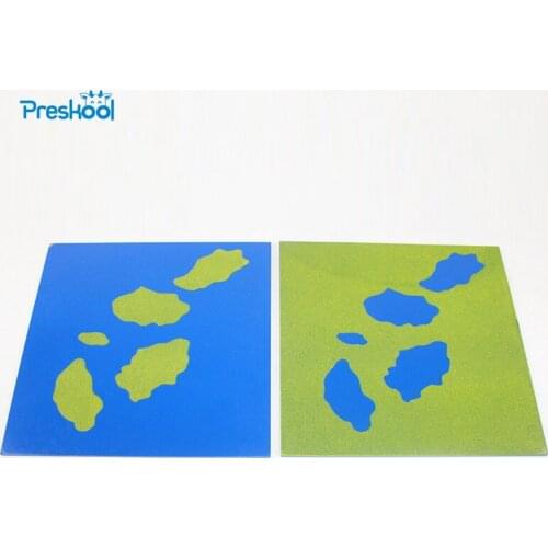 Baby Toy Montessori Geography Learning Sandpaper Sea Land Map Early Childhood Education Kids Toys Brinquedos Juguetes
