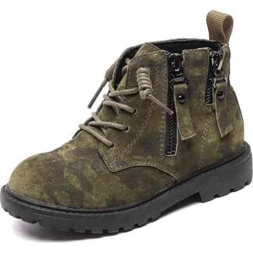 Childrens boots Martin boots British style retro short boot all-match fashion casual leather baby boys big children 2020 autumn