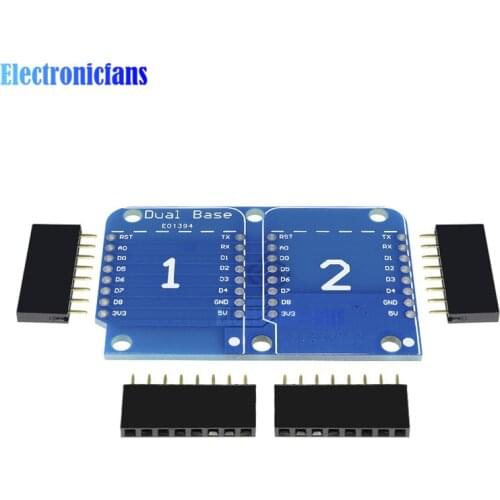 For Wemos D1 Mini Double Socket Dual Base Shield D1 Mini NodeMCU ESP8266 Development Base Board 3.3V 100% New Origin