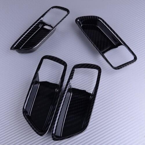 DWCX 4pcs Carbon Fiber Style Black ABS Inner Interior Inside Door Handle Bowl Cover Trim fit for Toyota Corolla Hatchback 2019