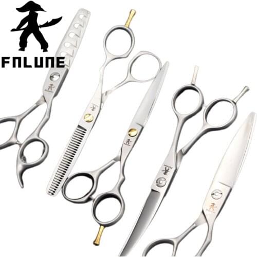 FnLune 6.0 Smoky Gray Professional Hair Salon Scissors Cut Barber Accessories Haircut Thinning Shear Hairdressing Tools Scissors