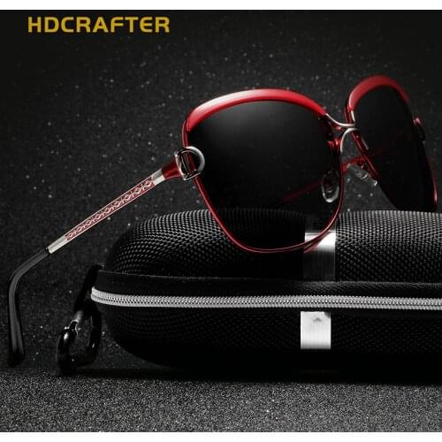 HDCRAFTER 2020 Large Oversized Sunglasses Women Luxury Polarized Sun Glasses Female Retro Polaroid Ladies Sunglass cat eye
