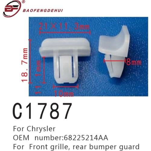 Fasteners Front Grille Buckle For Chrysler 68225214AA Rear Bumper Guard Screws Positioning