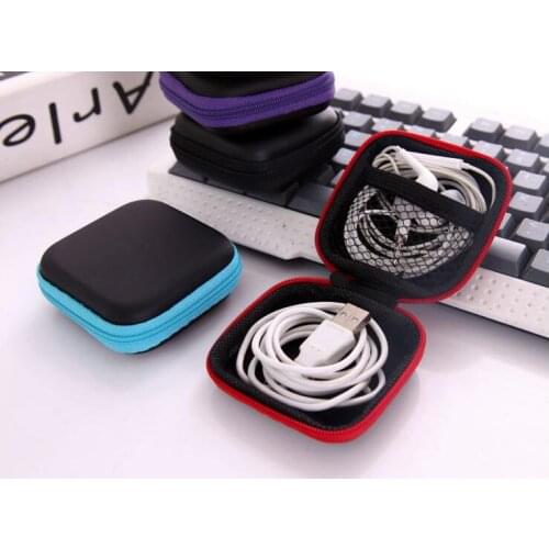 Square Package Headset Bag Headphone Earbud Carrying Storage Pouch Hard Case For Earphone
