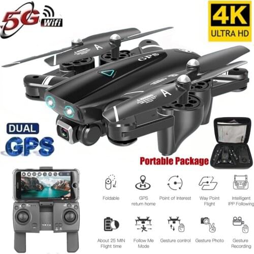 S167 GPS Drone With Camera 5G RC Quadcopter Drone 4K WIFI FPV Foldable Off-Point Flying Gesture Photos Video Helicopter Toy