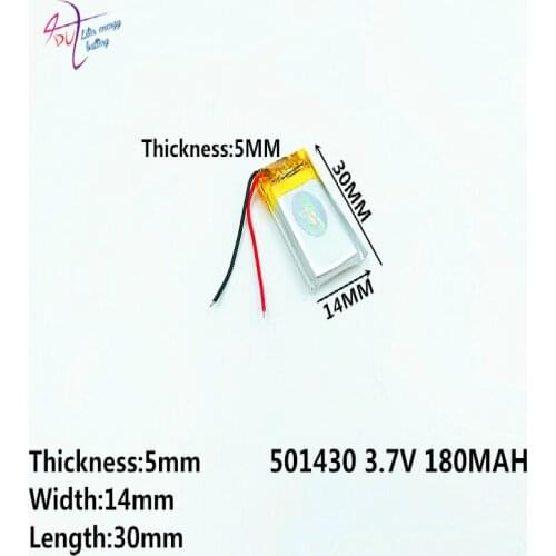 Liter energy battery 501430 3.7V 180mAh 501530 Lithium Polymer Li-Po li ion Rechargeable Battery For Mp3 MP4