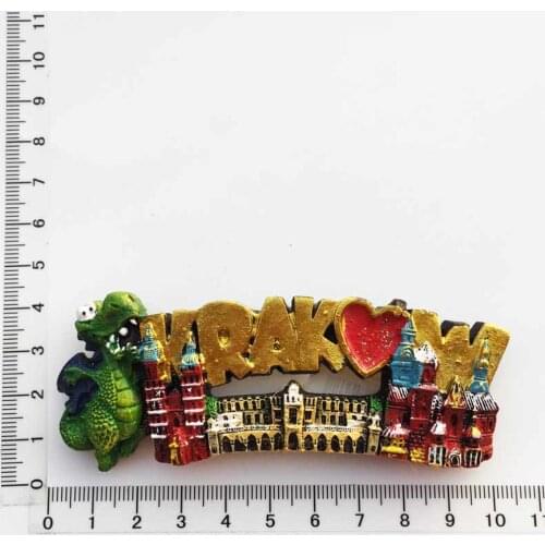 BABELEMI Poland Krakow Fridge Magnet Creative 3D Scenic Resin Refrigerator Magnets Sticker Home Decoration Travel Souvenirs