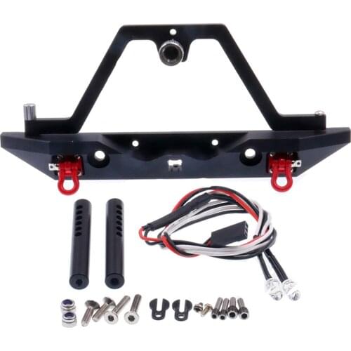Metal Front/Rear Back Bumper with Light Anti-collision for 1/10 Axial SCX10 III RC Crawler Car Accessories