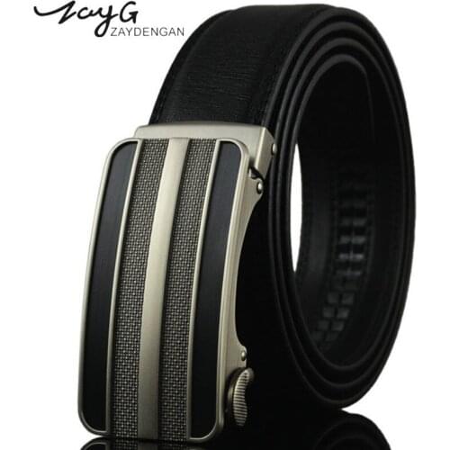 ZAYG Designers Men Fashion Metal Automatic Buckle Luxury Belt Men Business Alloy Buckle Belts Businessman Classic Casual Belt