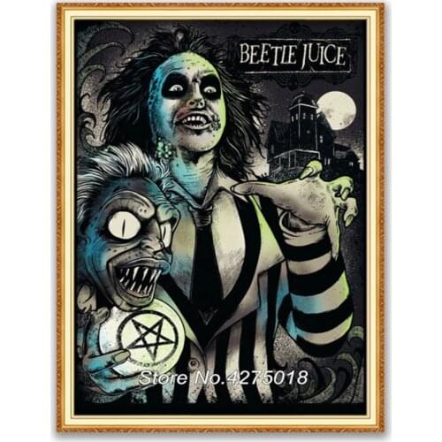 Tim Burton DIY Embroidery 11CT Cross Stitch Kits Craft Needlework Set Cotton Thread Printed Canvas Home Decoration Wholesale New