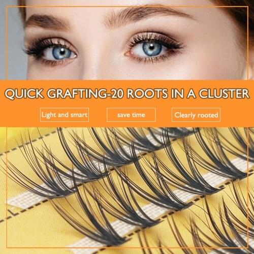 20 Scarecrow false eyelash natural womens single cluster self-adhesive simulation grafting self-adhesive fairy sandwich segment