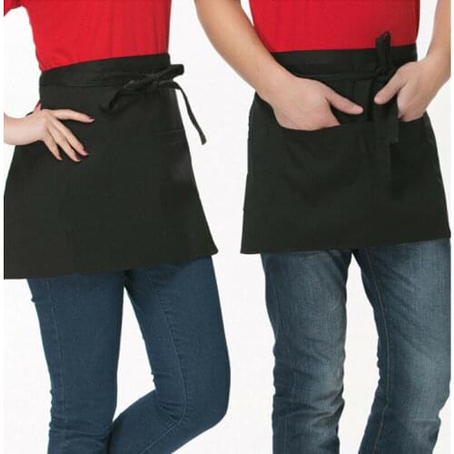 2020 New Kitchen Cleaning Apron Cotton Bow Short Half Waist Apron Bar Pub Cafe Server Waiter Waitress