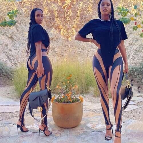 New Print Hipster Leggings Women Medium Waist Active Workout Skinny Slim Outfit Streetwear Sporty Female Trousers Hot