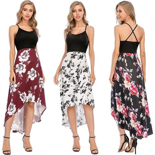 Maternity Dresses Nursing Pregnant Dress Splicing Sleeveless Sling Print Floral Breastfeeding Clothes Ropa Embarazada Vestidos