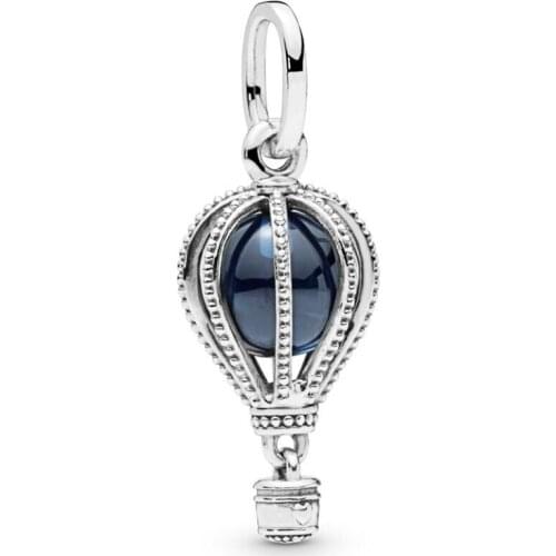 2019 NEW 100% 925 Sterling Silver Summer Hot Air Balloon Dangle Charm Pendant Fit DIY Bracelet European Original Jewelry Gift