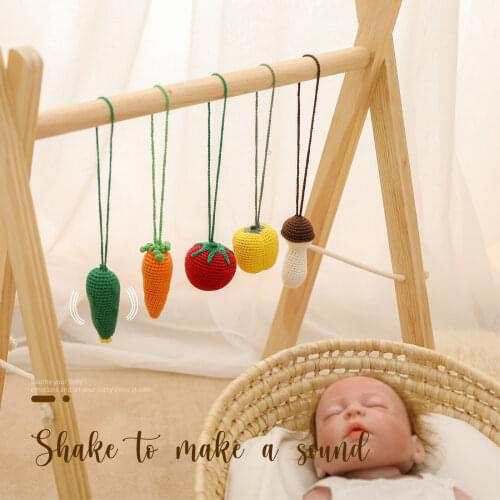 1 Pcs Baby Play Gym Pendants Crochet Pendant Children Room Decor Nordic Baby Fitness Rack Fruit Pendant Stroller Rattle Hanging