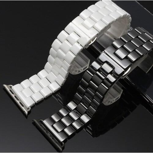 New Ceramic Watchband for Apple Watch Band SE 6 5 4 3 2 1 Link Strap Bracelet for IWatch Band Series 44mm 40mm 42mm 38mm Strap