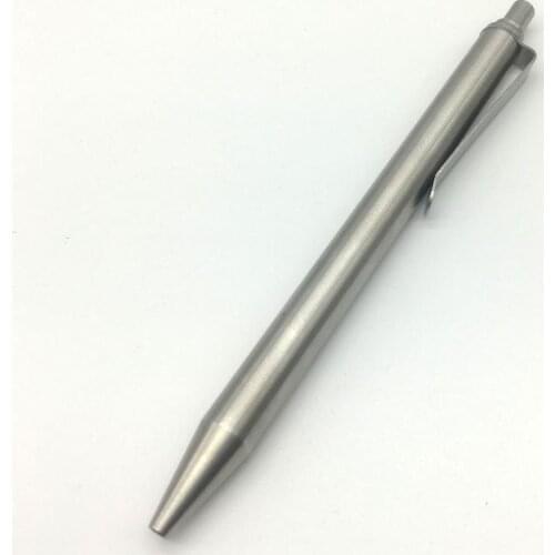Sophisticated Handmade Stainless Steel Pressing Signature Pen 0.5mm Black Ink Clip Gel Pen Tactical Pen Self Defense EDC