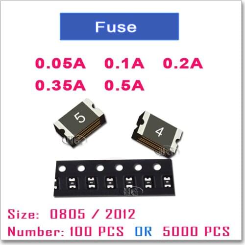 100PCS 5000PCS 0805 2012 Chip resettable fuse SMD 0.05A 0.1A 0.2A 0.35A 0.5A 50mA 100mA 200mA 350mA 500mA 6V 9V 12V 15V