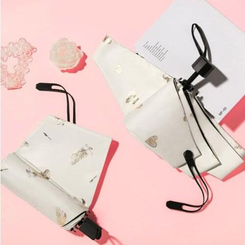 Sunscreen Folding Umbrella Creative Bronzing Series Summer Dual-Use Umbrella Portable Compact Pocket Umbrella Strong Windproof