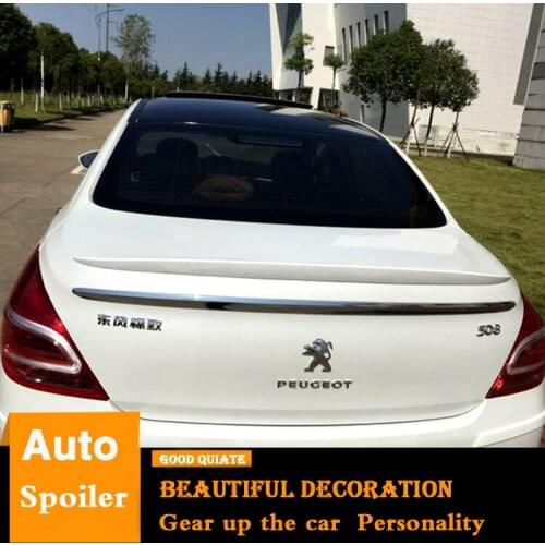 For Peugeot 308 Spoiler 2012/2013/2014/2015 ABS Material Black/white Car Rear Wing Trunk Rear Spoiler Sport decoration