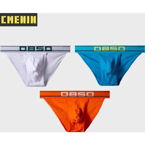 3Pcs 2021 New Cotton Hip Raise Gay Sexy Mens Panties Briefs Men Underpants 2021 New Slip Jockstrap Underwear Man Brief Homme