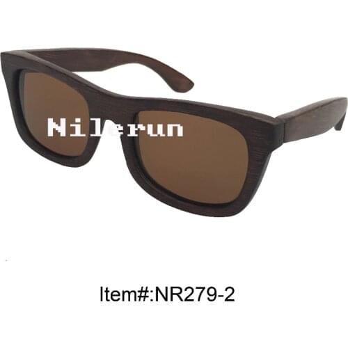 Unisex brown polarized lens bamboo sunglasses