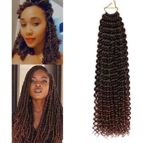 Butterfly Locs Ombre Passion Twist Crochet Hair Afro Kinky Curly 18Inch Long Bohemian Crochet Braid Synthetic Hair Extension