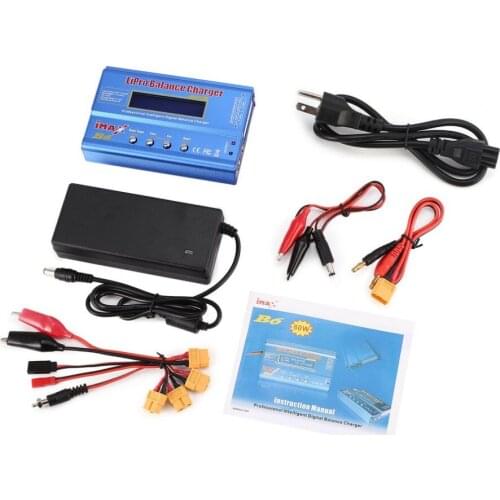 IMAX B6 80W 6A XT60 Lipo NiMh Li-ion Ni-Cd Balance Charger Discharger w/Adapter for RC Car Helicopter Machine Racing Drone Model