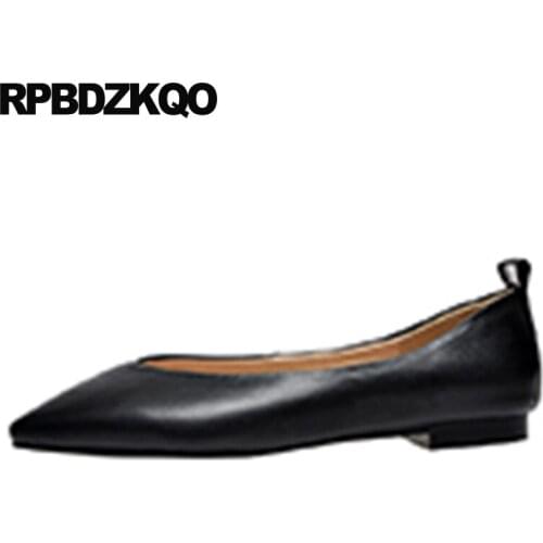 Chinese suede 13 12 44 women flats designer shoes china blue genuine leather female large size square toe luxury black slip on